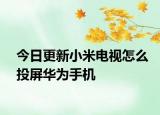 今日更新小米电视怎么投屏华为手机