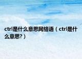 ctrl是什么意思网络语（ctrl是什么意思?）