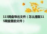 115网盘导出文件（怎么提取115网盘里的文件）