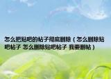 怎么把贴吧的帖子彻底删除（怎么删除贴吧帖子 怎么删除贴吧帖子 我要删帖）