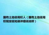 国有土地使用权人（国有土地使用权规定谁知道详细说说呗）