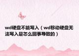 wd硬盘不能写入（wd移动硬盘无法写入是怎么回事导致的）