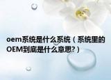 oem系统是什么系统（系统里的OEM到底是什么意思?）