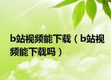 b站视频能下载（b站视频能下载吗）