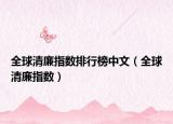 全球清廉指数排行榜中文（全球清廉指数）