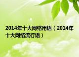 2014年十大网络用语（2014年十大网络流行语）