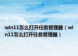 win11怎么打开任务管理器（win11怎么打开任务管理器）