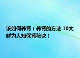 该如何养肾（养肾的方法 10大鲜为人知保肾秘诀）