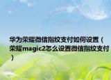 华为荣耀微信指纹支付如何设置（荣耀magic2怎么设置微信指纹支付）