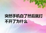 突然手机白了然后就打不开了为什么