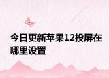 今日更新苹果12投屏在哪里设置