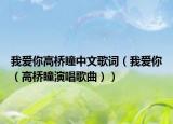 我爱你高桥瞳中文歌词（我爱你（高桥瞳演唱歌曲））
