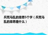 兵荒马乱的意思5个字（兵荒马乱的意思是什么）