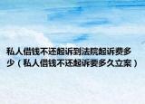私人借钱不还起诉到法院起诉费多少（私人借钱不还起诉要多久立案）