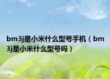 bm3j是小米什么型号手机（bm3j是小米什么型号吗）