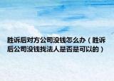胜诉后对方公司没钱怎么办（胜诉后公司没钱找法人是否是可以的）