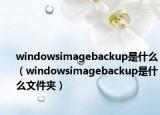 windowsimagebackup是什么（windowsimagebackup是什么文件夹）