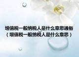 增值税一般纳税人是什么意思通俗（增值税一般纳税人是什么意思）