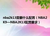 nba2k13需要什么配置（NBA2K9—NBA2K13配置要求）