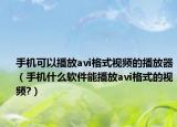手机可以播放avi格式视频的播放器（手机什么软件能播放avi格式的视频?）