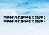 苹果手机导航没有声音怎么回事（苹果手机导航没有声音怎么回事）