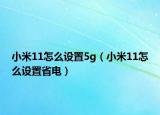 小米11怎么设置5g（小米11怎么设置省电）