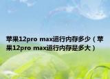 苹果12pro max运行内存多少（苹果12pro max运行内存是多大）