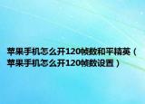 苹果手机怎么开120帧数和平精英（苹果手机怎么开120帧数设置）
