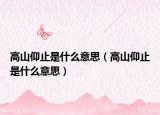 高山仰止是什么意思（高山仰止是什么意思）