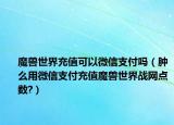魔兽世界充值可以微信支付吗（肿么用微信支付充值魔兽世界战网点数?）