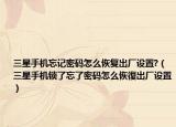 三星手机忘记密码怎么恢复出厂设置?（三星手机锁了忘了密码怎么恢復出厂设置）