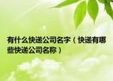 有什么快递公司名字（快递有哪些快递公司名称）