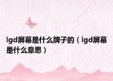 lgd屏幕是什么牌子的（lgd屏幕是什么意思）
