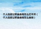 个人住房公积金查询怎么打不开（个人住房公积金查询怎么查询）