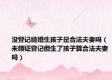 没登记结婚生孩子是合法夫妻吗（未领证登记但生了孩子算合法夫妻吗）
