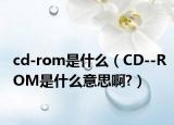 cd-rom是什么（CD--ROM是什么意思啊?）