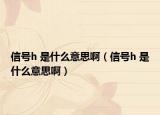 信号h 是什么意思啊（信号h 是什么意思啊）