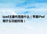 ipad主要作用是什么（苹果iPad有什么功能作用）