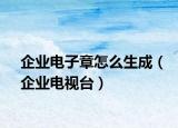 企业电子章怎么生成（企业电视台）