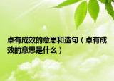 卓有成效的意思和造句（卓有成效的意思是什么）