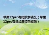 苹果12pro有指纹解锁么（苹果12pro有指纹解锁功能吗）
