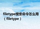 filetype搜索命令怎么用（filetype）