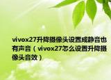 vivox27升降摄像头设置成静音也有声音（vivox27怎么设置升降摄像头音效）