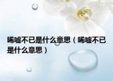 唏嘘不已是什么意思（唏嘘不已是什么意思）