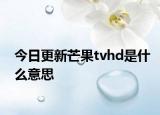 今日更新芒果tvhd是什么意思
