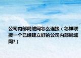 公司内部局域网怎么连接（怎样联接一个已经建立好的公司内部局域网?）