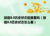 微信8.0历史状态能查看吗（微信8.0历史状态怎么看）