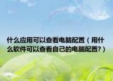 什么应用可以查看电脑配置（用什么软件可以查看自己的电脑配置?）