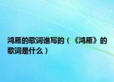 鸿雁的歌词谁写的（《鸿雁》的歌词是什么）