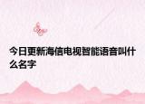 今日更新海信电视智能语音叫什么名字